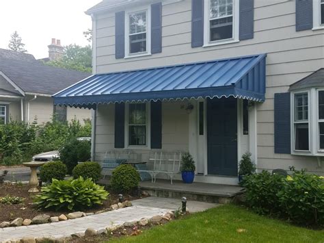 metalic awing for house|residential metal awnings.